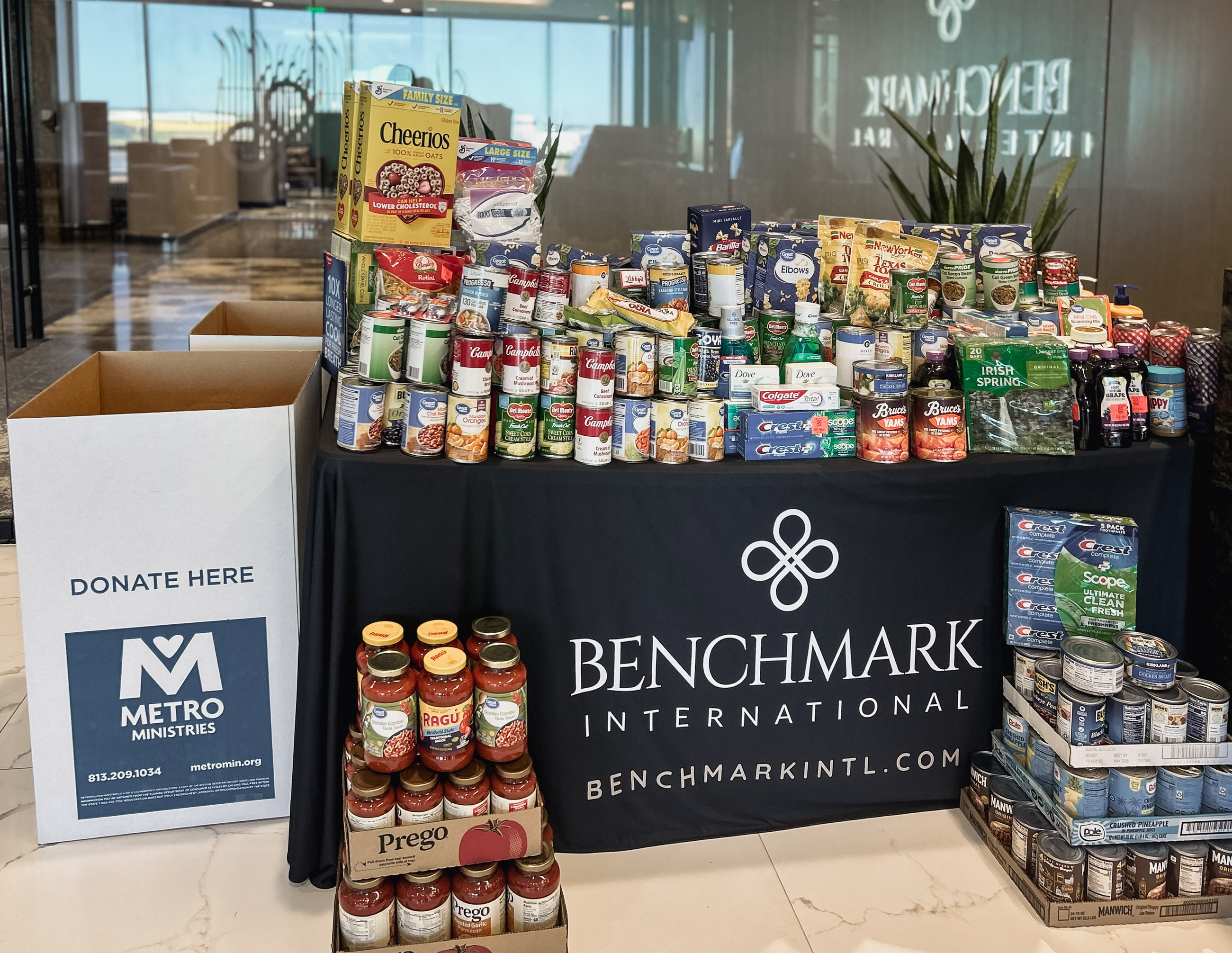 Image of non-perishable food items donated to Food Drive